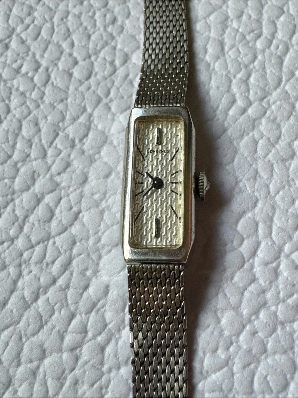 Longines 1940’s 10K White Gold Filled Vintage Women’s Watch With Mesh band